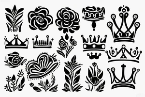 a flower mixed with a crown tattoo idea