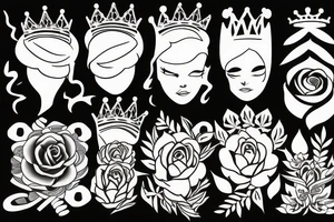 a flower mixed with a crown tattoo idea