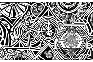 A geometric tattoo inspired by magic mushrooms tattoo idea