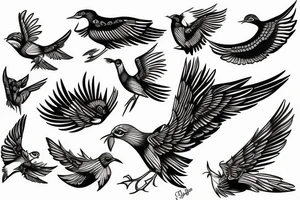 flying bird tattoo idea
