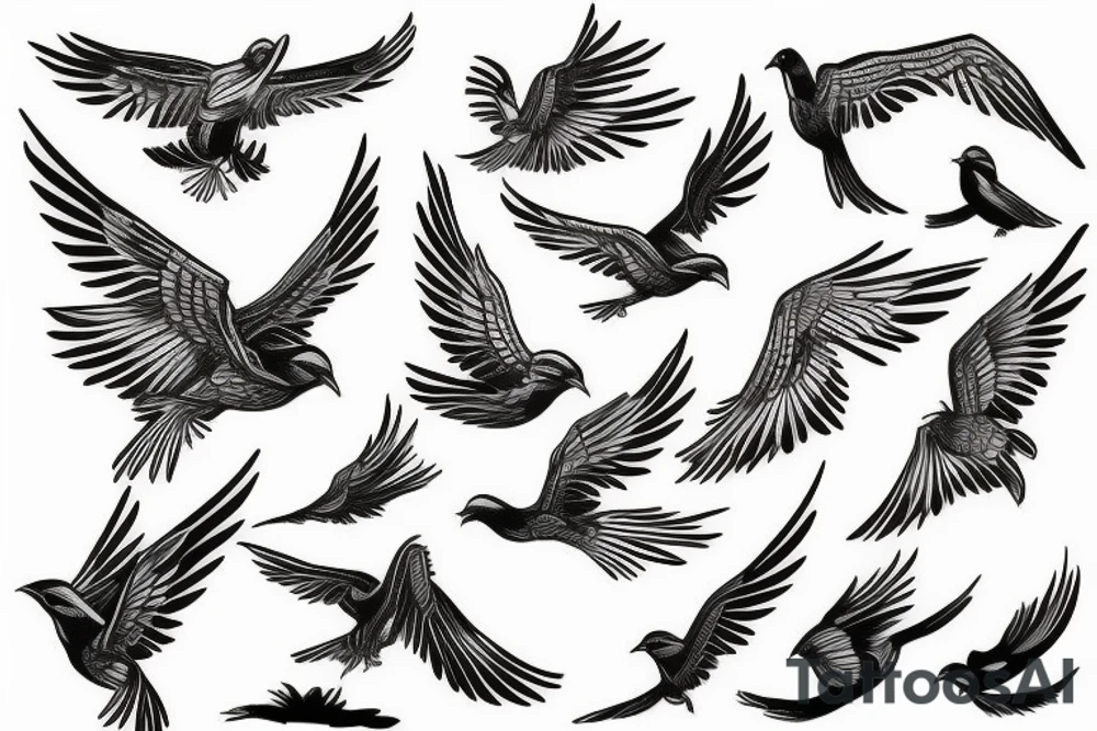 flying bird tattoo idea