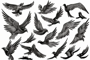 flying bird tattoo idea