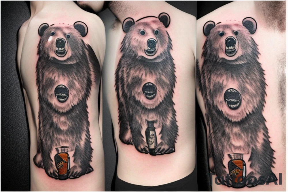 great bear drink whiskey on the skyboard tattoo idea