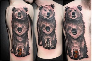 great bear drink whiskey on the skyboard tattoo idea