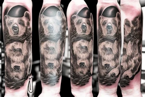 great bear drink whiskey on the skyboard tattoo idea