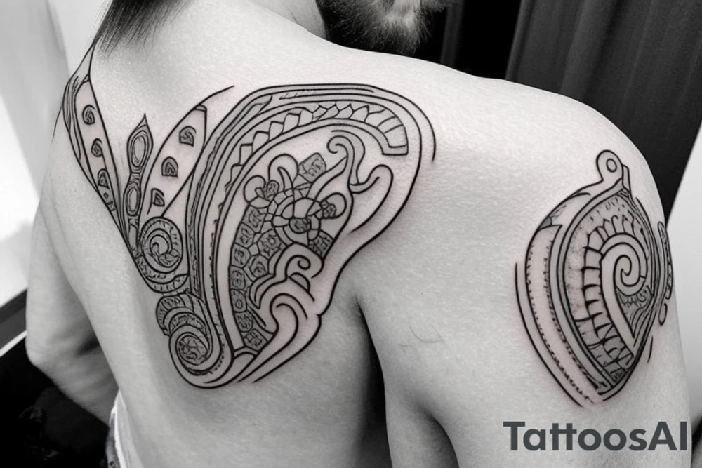 line
on shoulder tattoo idea