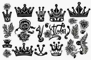 a flower mixed with a king crown tattoo idea