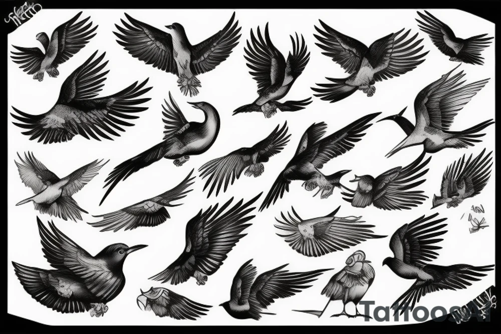 flying bird tattoo idea