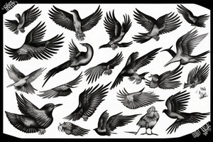 flying bird tattoo idea