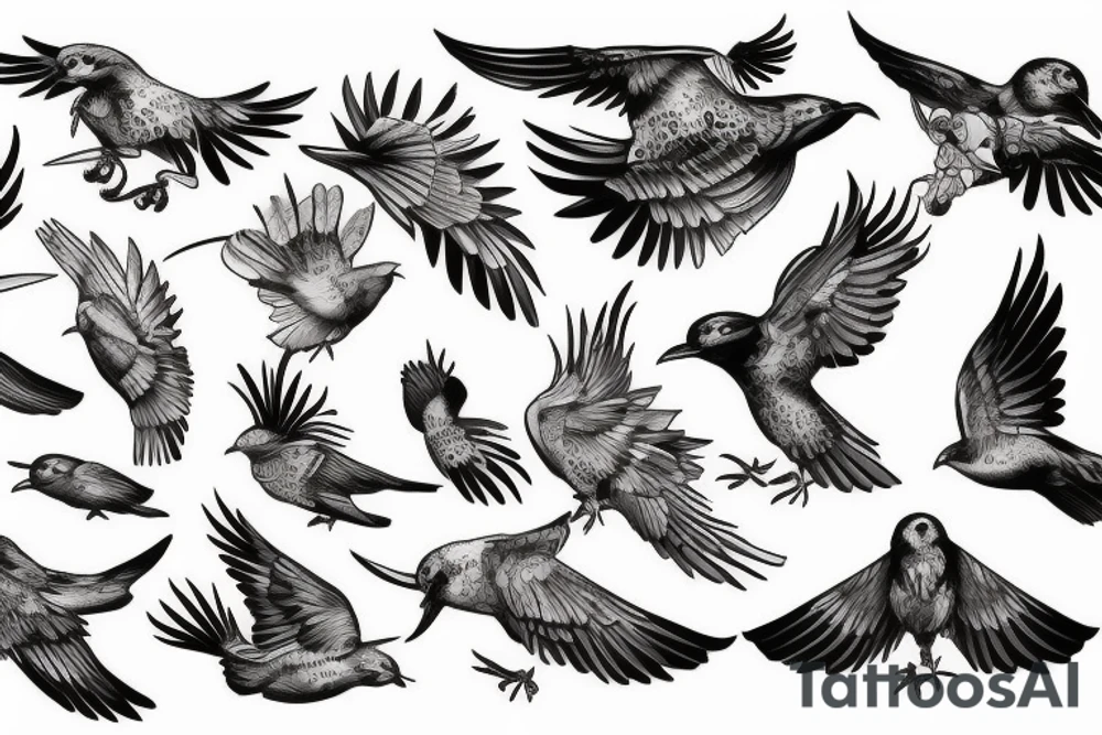 flying bird tattoo idea