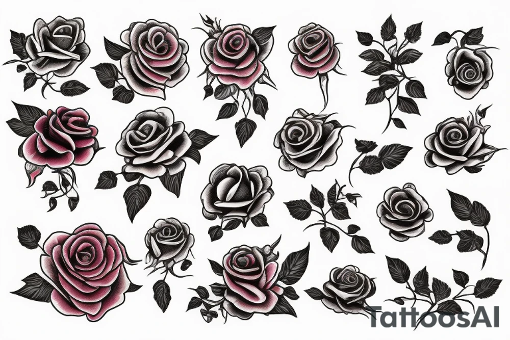 Rose of winds with rose tattoo idea
