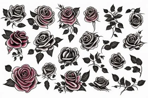 Rose of winds with rose tattoo idea