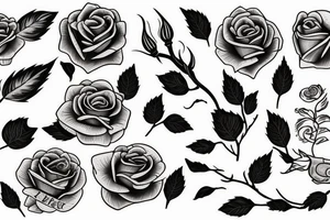 Rose of winds with rose tattoo idea