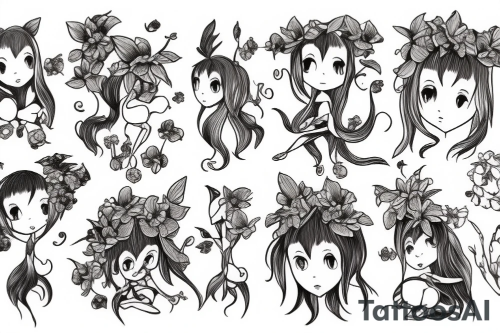 orchid in the fairy form tattoo idea