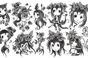 orchid in the fairy form tattoo idea
