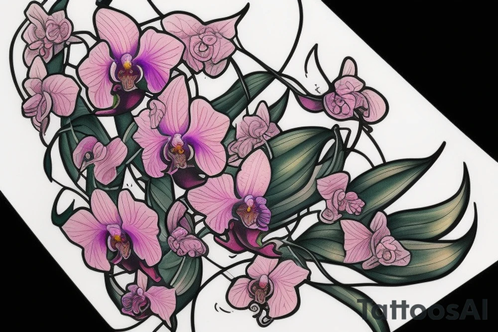 orchid in the fairy form tattoo idea