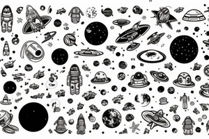 astronaut lost in galaxy tattoo idea