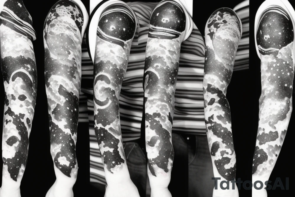 astronaut lost in galaxy tattoo idea