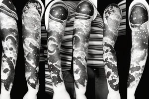 astronaut lost in galaxy tattoo idea