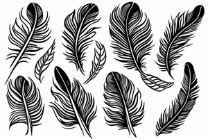 Feather whit flower tattoo idea