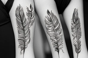 Feather whit flower tattoo idea