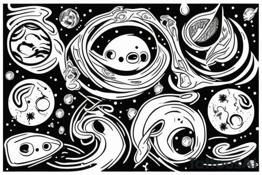 black hole with detail tattoo idea