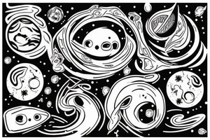 black hole with detail tattoo idea