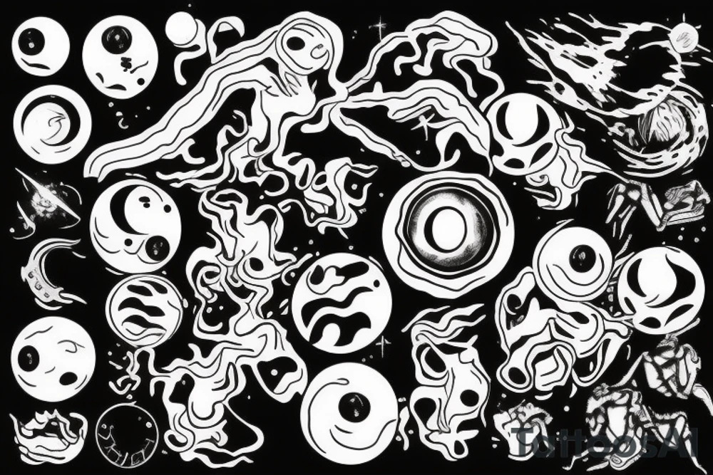 black hole with detail tattoo idea