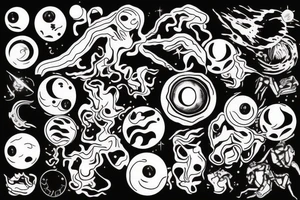 black hole with detail tattoo idea