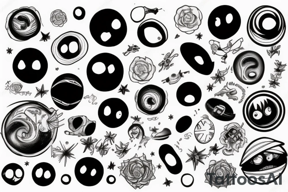 black hole with detail tattoo idea