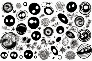 black hole with detail tattoo idea