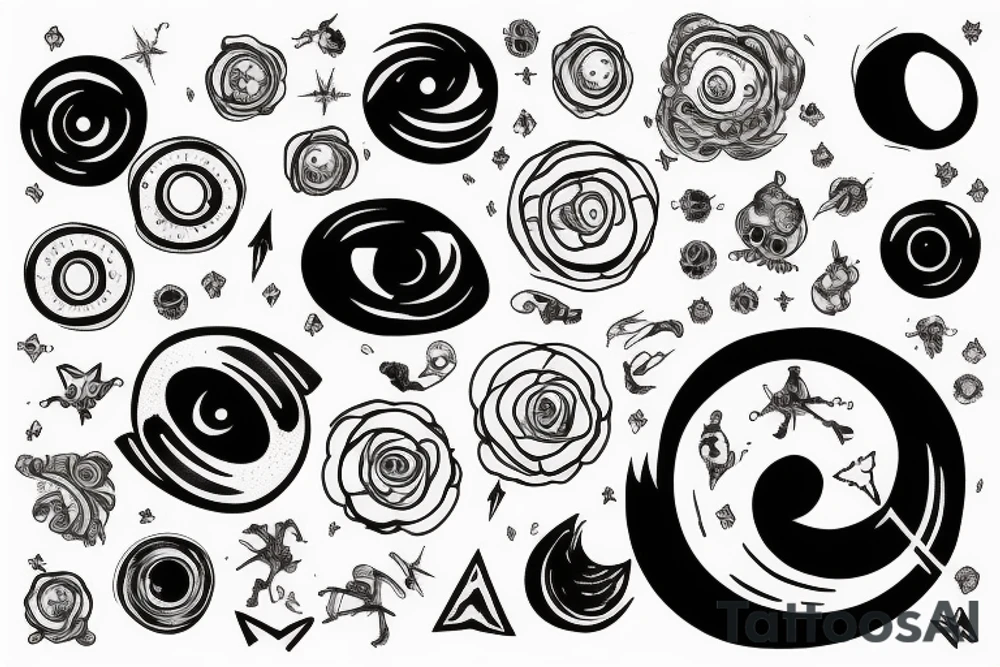 black hole with detail tattoo idea