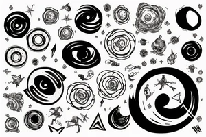 black hole with detail tattoo idea