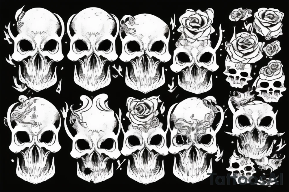 skull in ouroboros tattoo idea