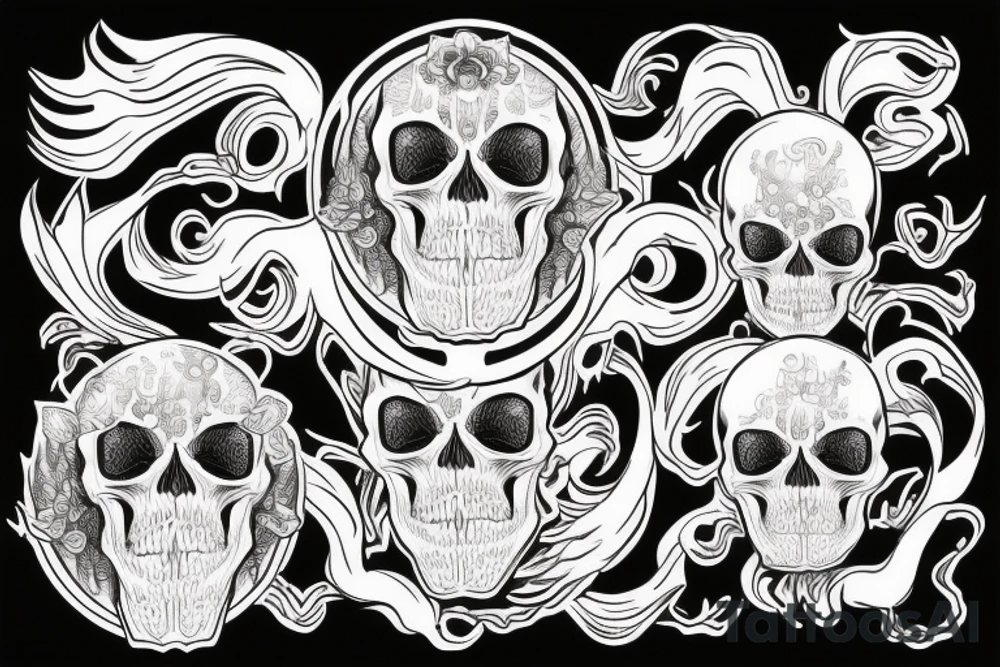 skull in ouroboros tattoo idea