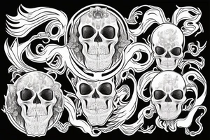 skull in ouroboros tattoo idea