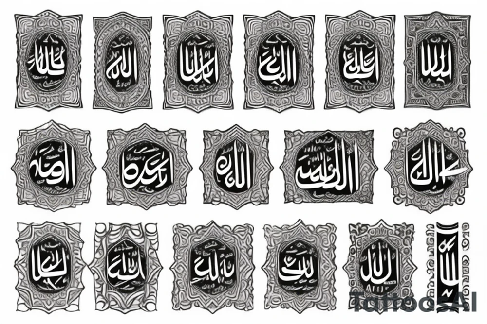 Islamic name pf Allah tattoo idea