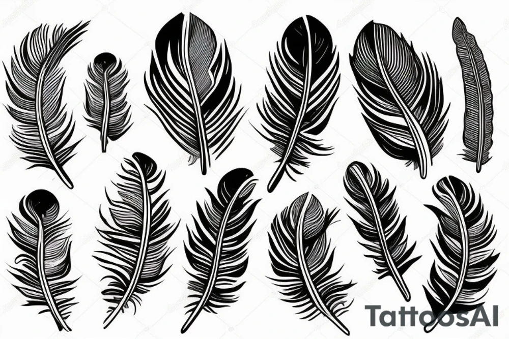 Feather with flowers in it tattoo idea