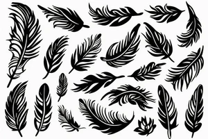 Feather with flowers in it tattoo idea