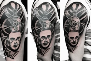 Interesting tattoo with a basketball tattoo idea