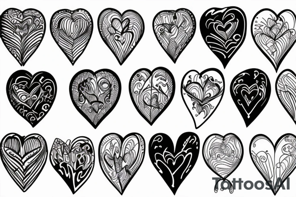 neda heart black tattoo idea