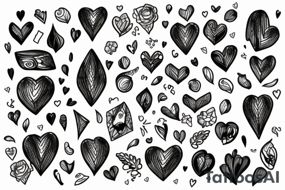 neda heart black tattoo idea