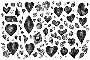 neda heart black tattoo idea
