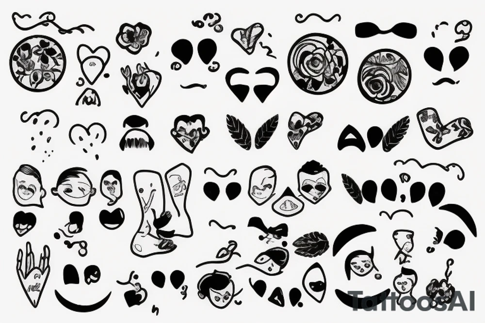 A boy and a girl that kissing tattoo idea