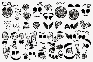 A boy and a girl that kissing tattoo idea