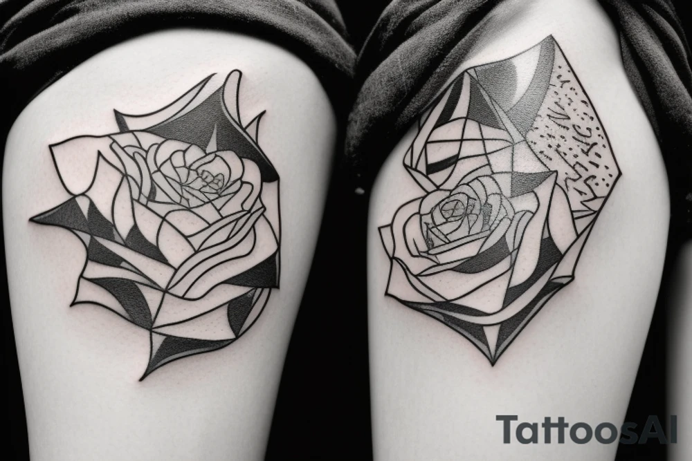 A boy and a girl that kissing tattoo idea