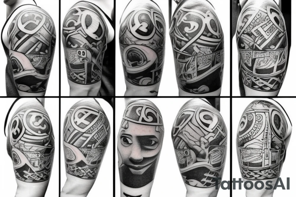 Interesting tattoo with a basketball tattoo idea