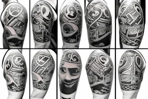 Interesting tattoo with a basketball tattoo idea