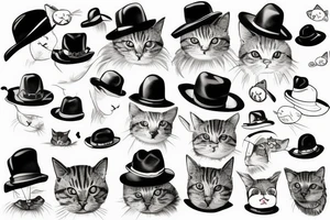 Cat in hats tattoo idea