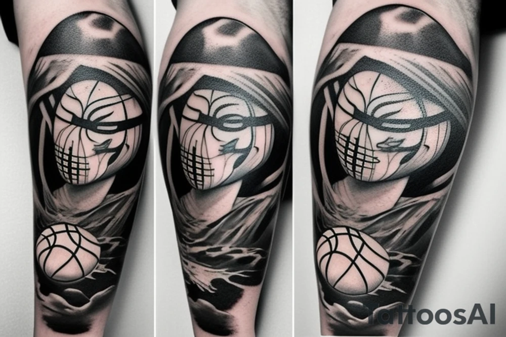 Interesting tattoo with a basketball tattoo idea